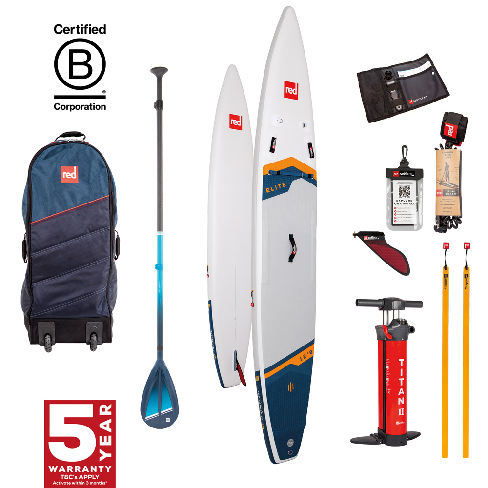 Elite 12.6 aufblasbares SUP Weiß Vorteilspaket