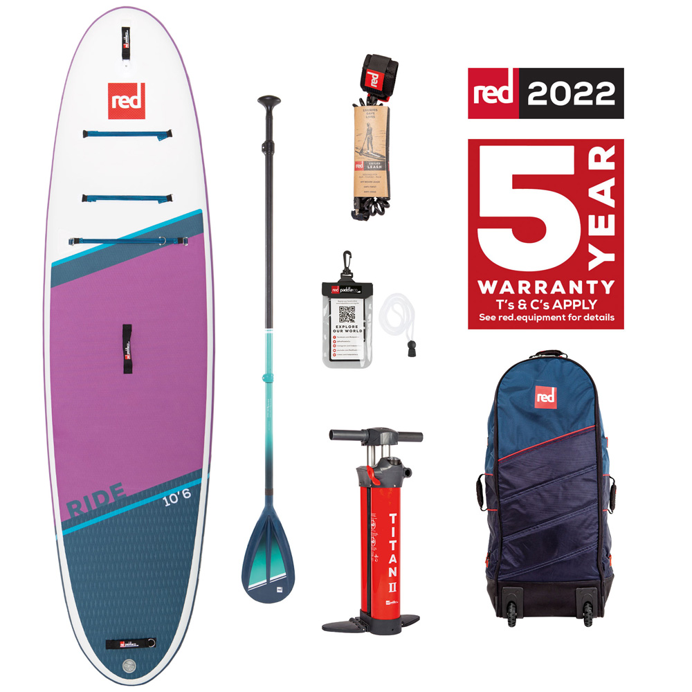 red paddle Ride CT 10.6 aufblasbares SUP-Vorteilspaket lila foto 1