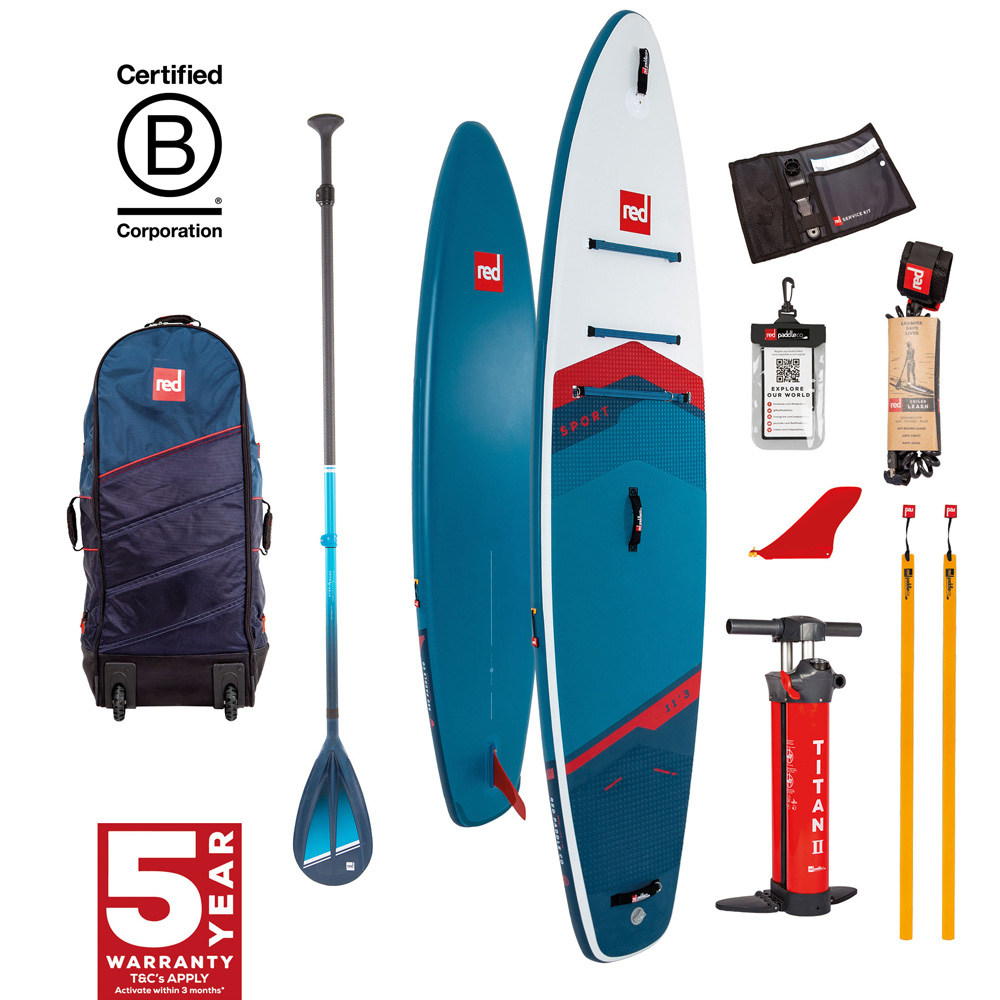 red paddle Sport HT 11.3 aufblasbares SUP blau Vorteilspaket foto 1