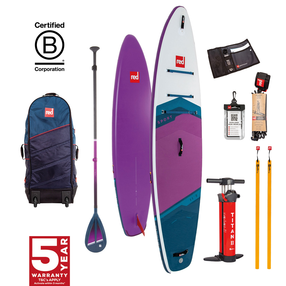 red paddle Sport HT 11.3 aufblasbares SUP lila Vorteilspaket foto 1