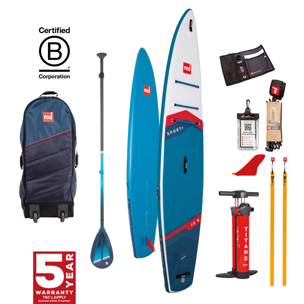 Sport+ HT 12.6 aufblasbares SUP blau Vorteilspaket