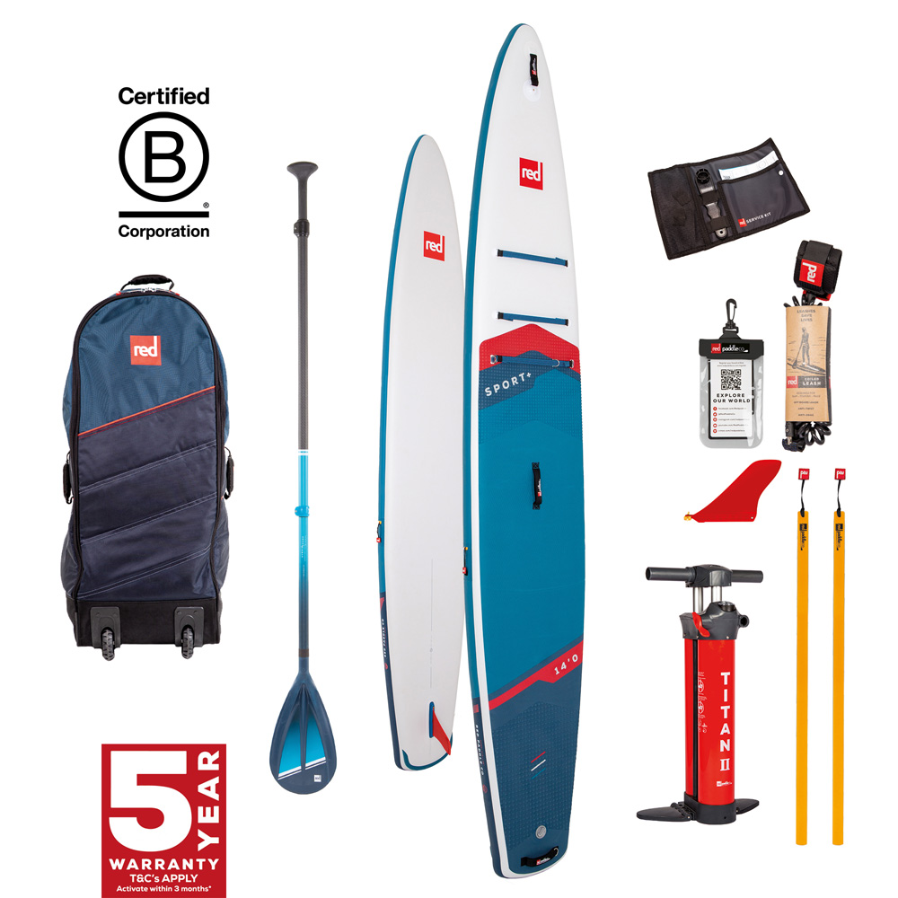 red paddle Sport+ HT 14 aufblasbares SUP blau Vorteilspaket foto 1