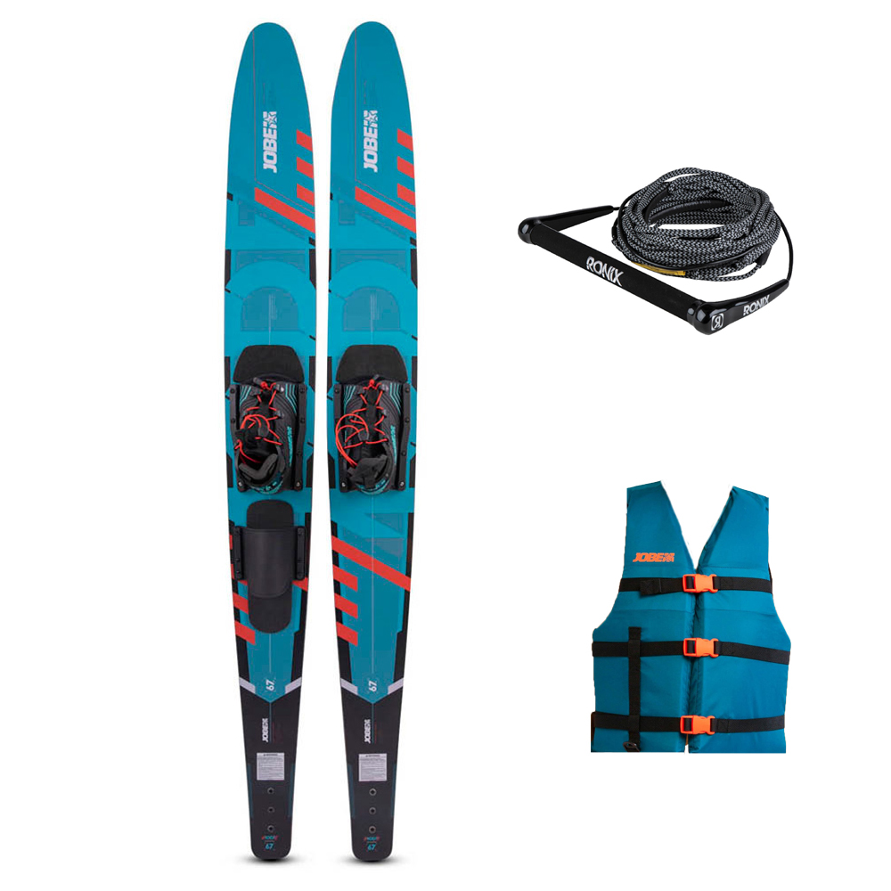 Jobe Mode Combo Wasserski 67 Zoll Paket mit Leistungsseil und universeller Schwimmwes foto 1