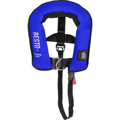 Besto automatische Rettungsweste Pro Junior 100N blau 15-40kg foto 1