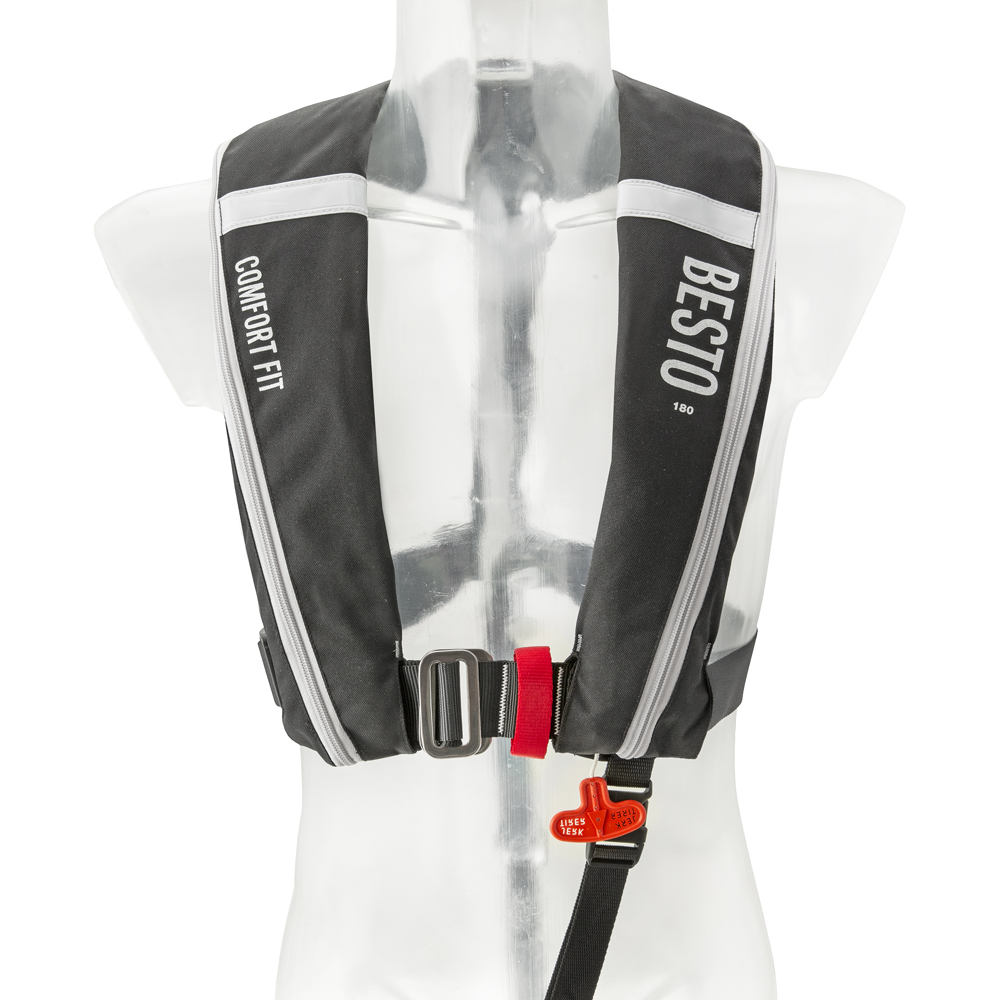 Besto Comfort Fit automatische Rettungsweste 180N mh schwarz/grau foto 1