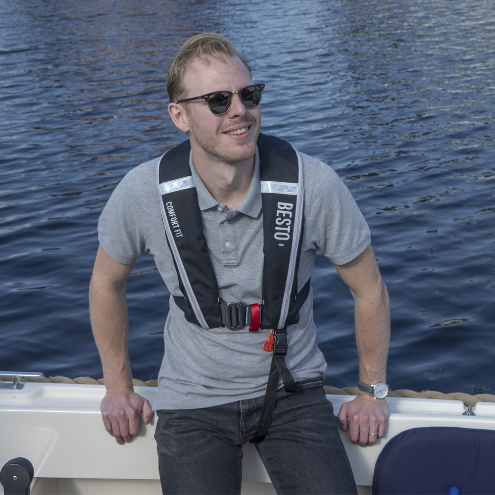 Besto Comfort Fit automatische Rettungsweste 180N mh schwarz/grau 4