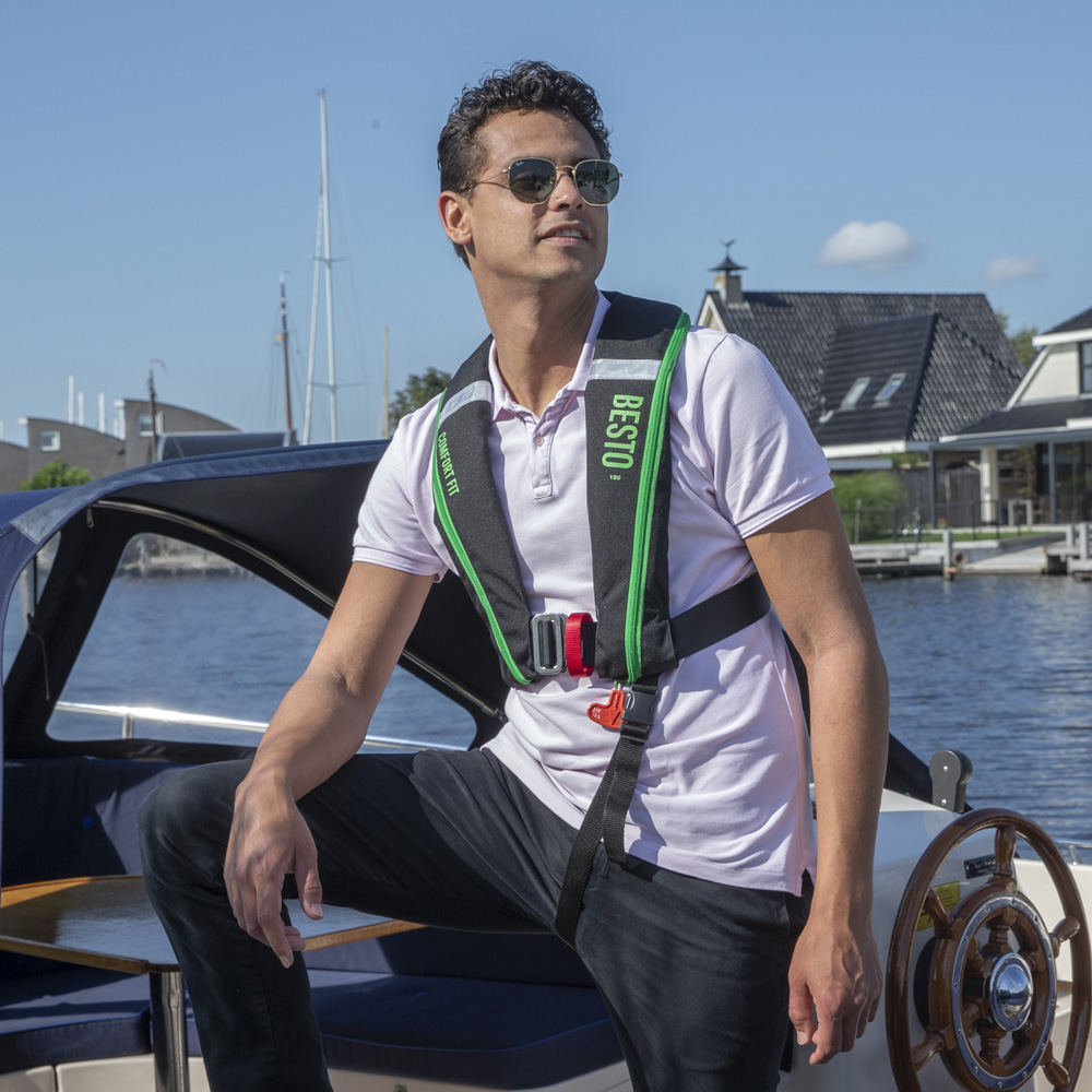 Besto Comfort Fit automatische Rettungsweste 180N mh Schwarz/Grün 4