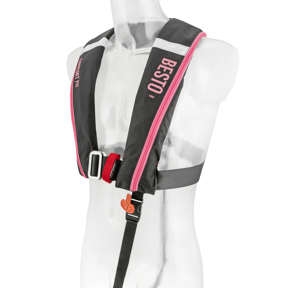 Besto Comfort Fit automatische Rettungsweste 180N mh schwarz/rosa 2