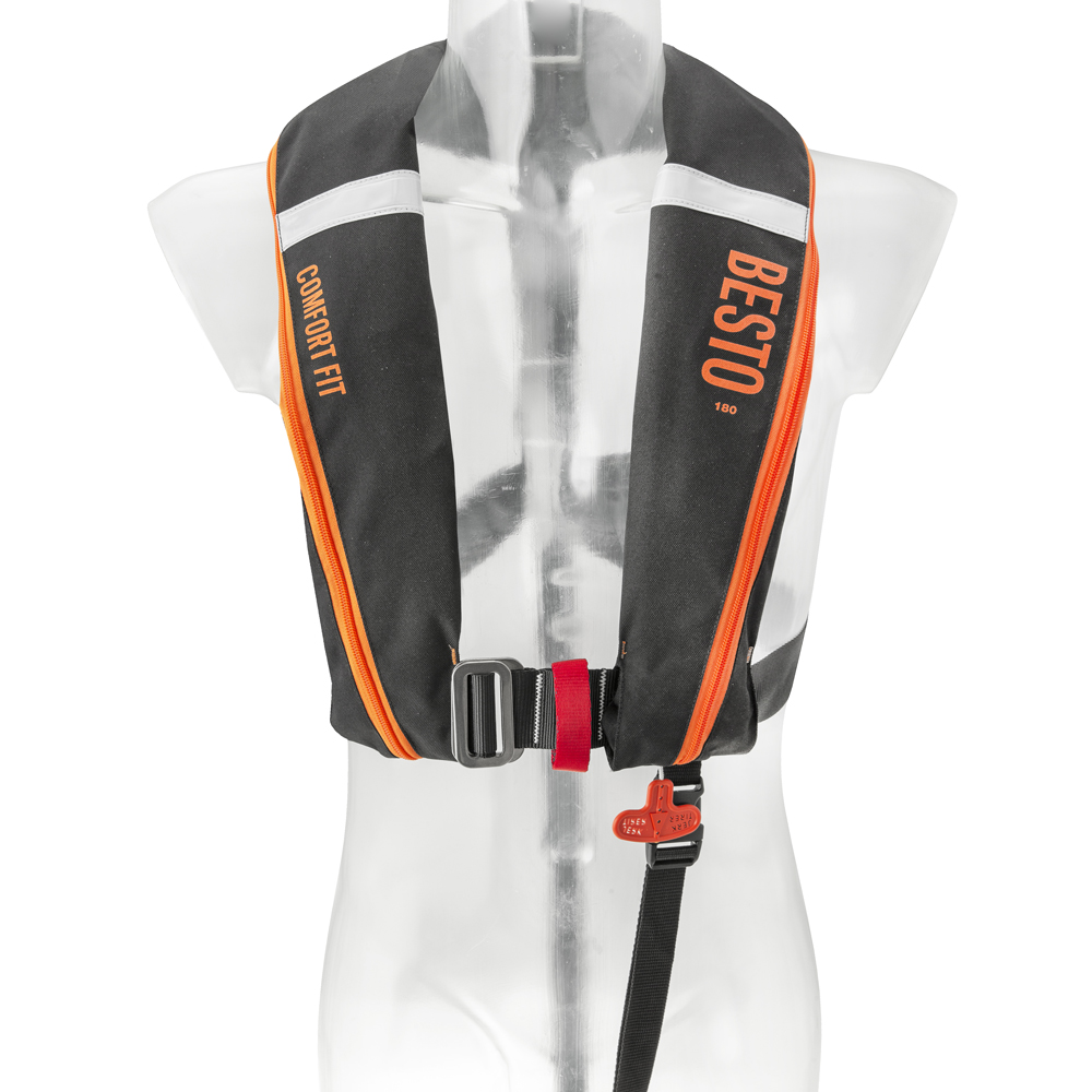 Besto Comfort Fit automatische Rettungsweste 180N mh schwarz/orange foto 1