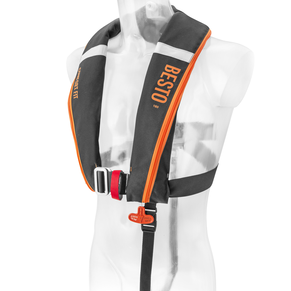 Besto Comfort Fit automatische Rettungsweste 180N mh schwarz/orange 2