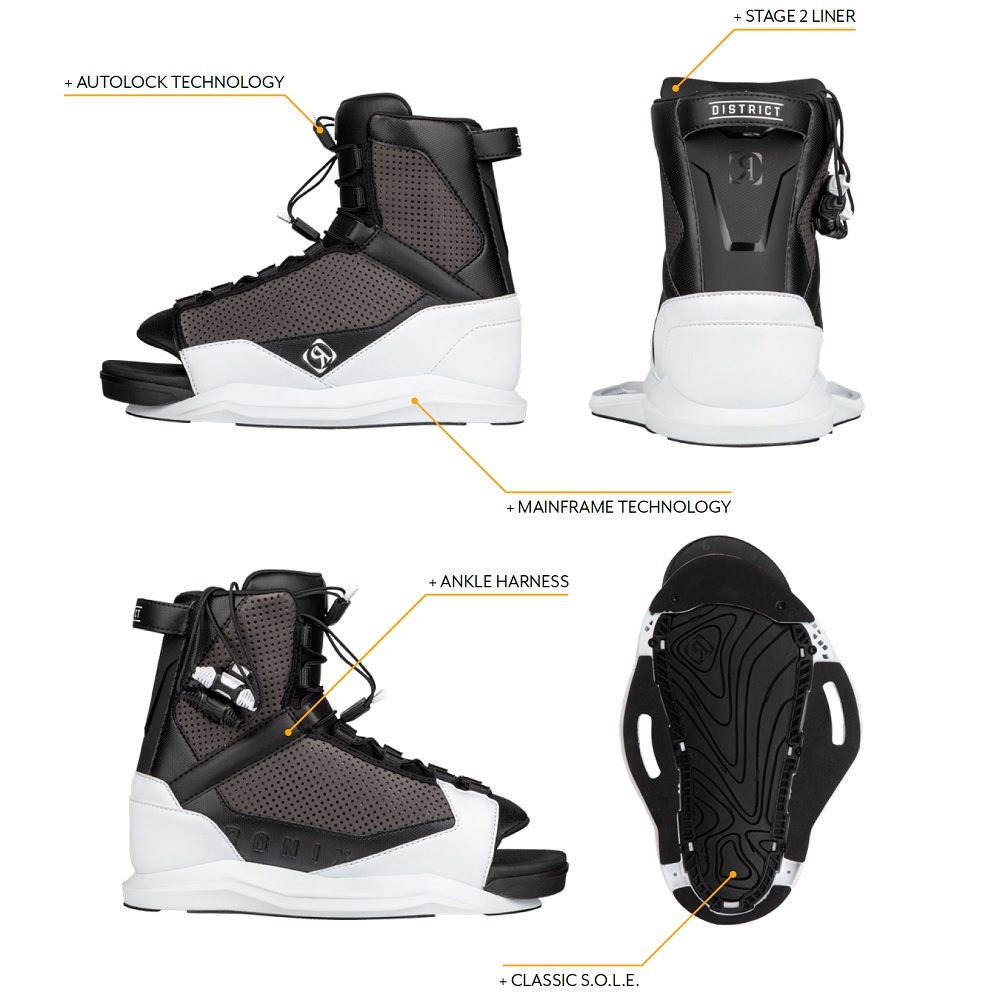 Ronix Distrikt Wakeboard-Set 144 cm mit Distrikt Bindungen 8