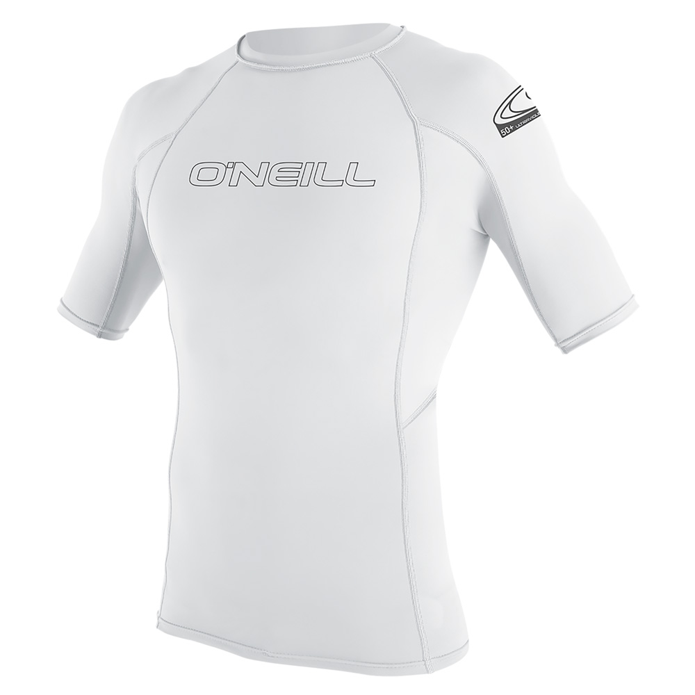 Kurzarm-Rashguard für Kinder in Weiß