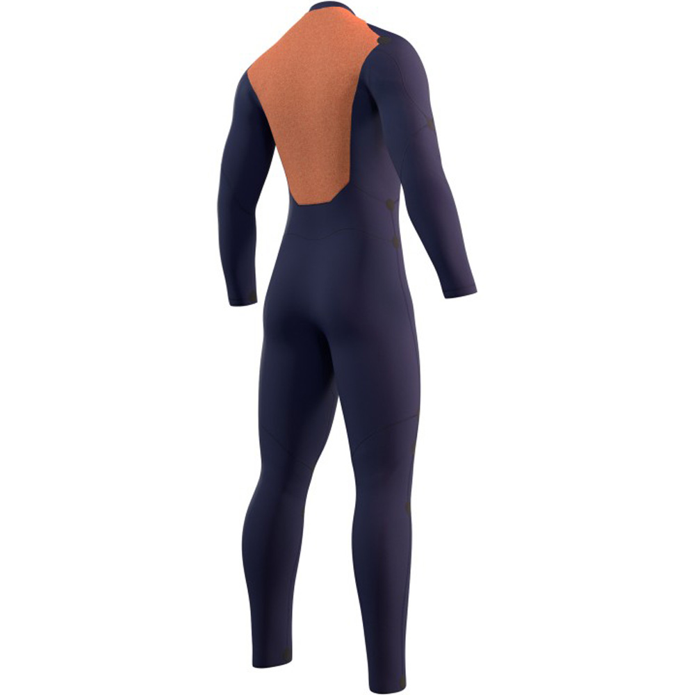Mystic Star Fullsuit 4/3mm Rückenreißverschluss blaues Herren-Wetsuit 4