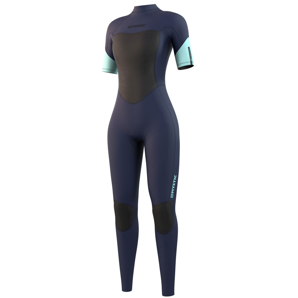 Mystic Brand Kurzarm 3/2mm Rückenreißverschluss Flatlock Damen Nachtblau foto 1