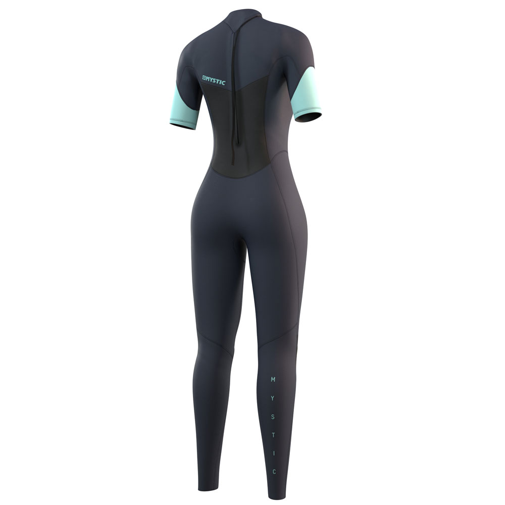 Mystic Brand Kurzarm 3/2mm Rückenreißverschluss Flatlock Damen Nachtblau 2