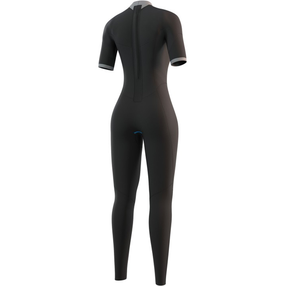 Mystic Brand Kurzarm 3/2mm Rückenreißverschluss Flatlock Damen Nachtblau 4