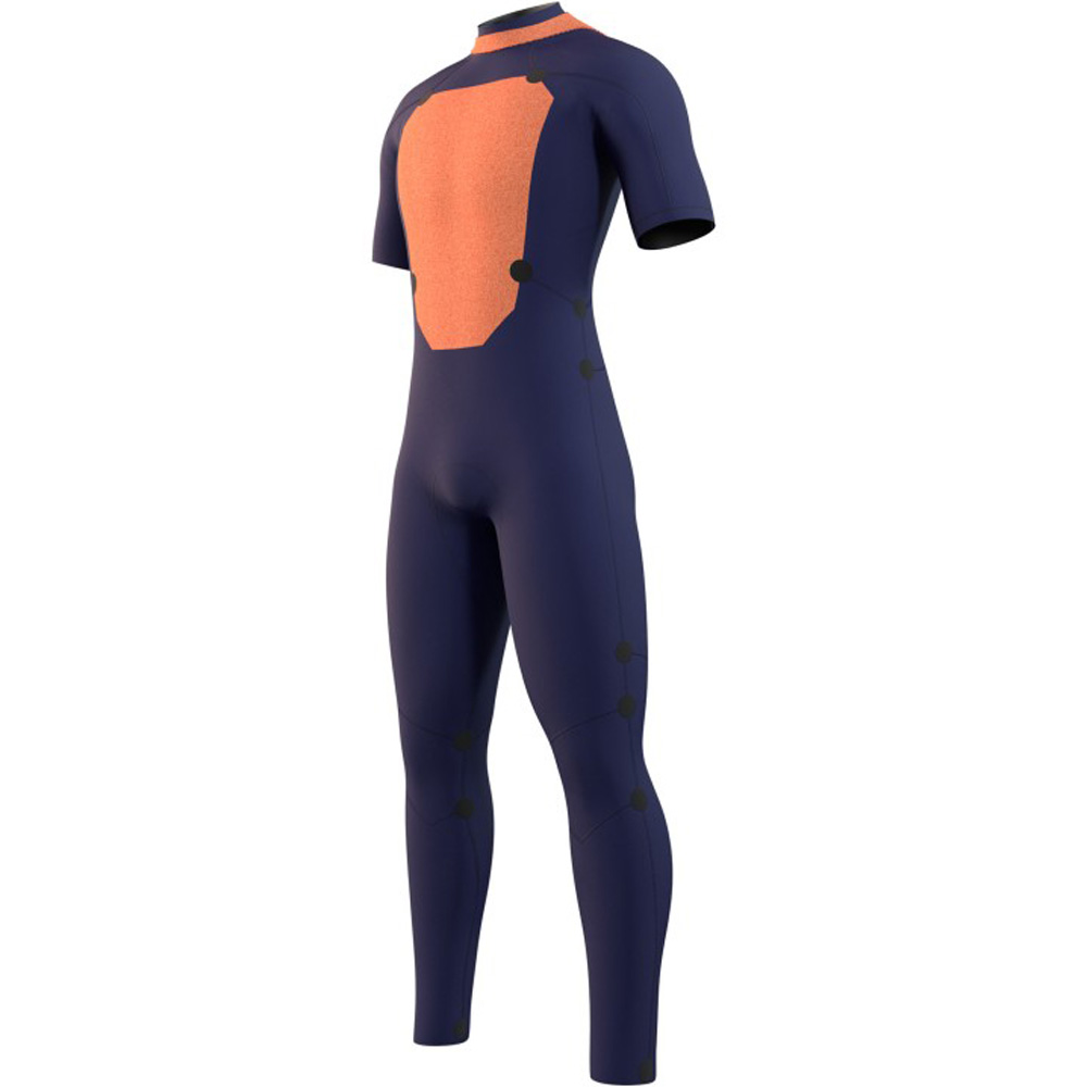 Mystic Star Kurzarm 3/2mm Rückenreißverschluss Schwarzer Herren Neoprenanzug 3