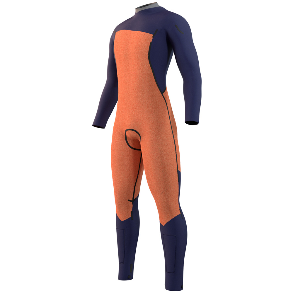 Mystic Marshall Fullsuit 3/2mm Brustreißverschluss Herren Blau / Gelb 3