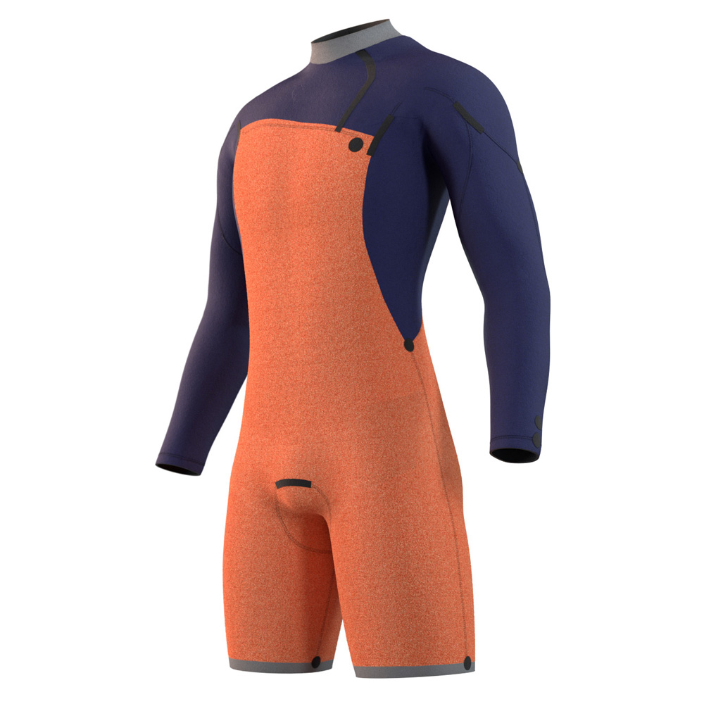 Mystic Marshall Longarm Shorty 3/2mm Reißverschluss vorne Herren schwarz/grau 3