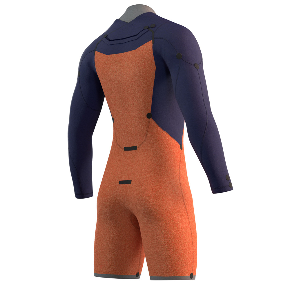 Mystic Marshall Longarm Shorty 3/2mm Reißverschluss vorne Herren schwarz/grau 4