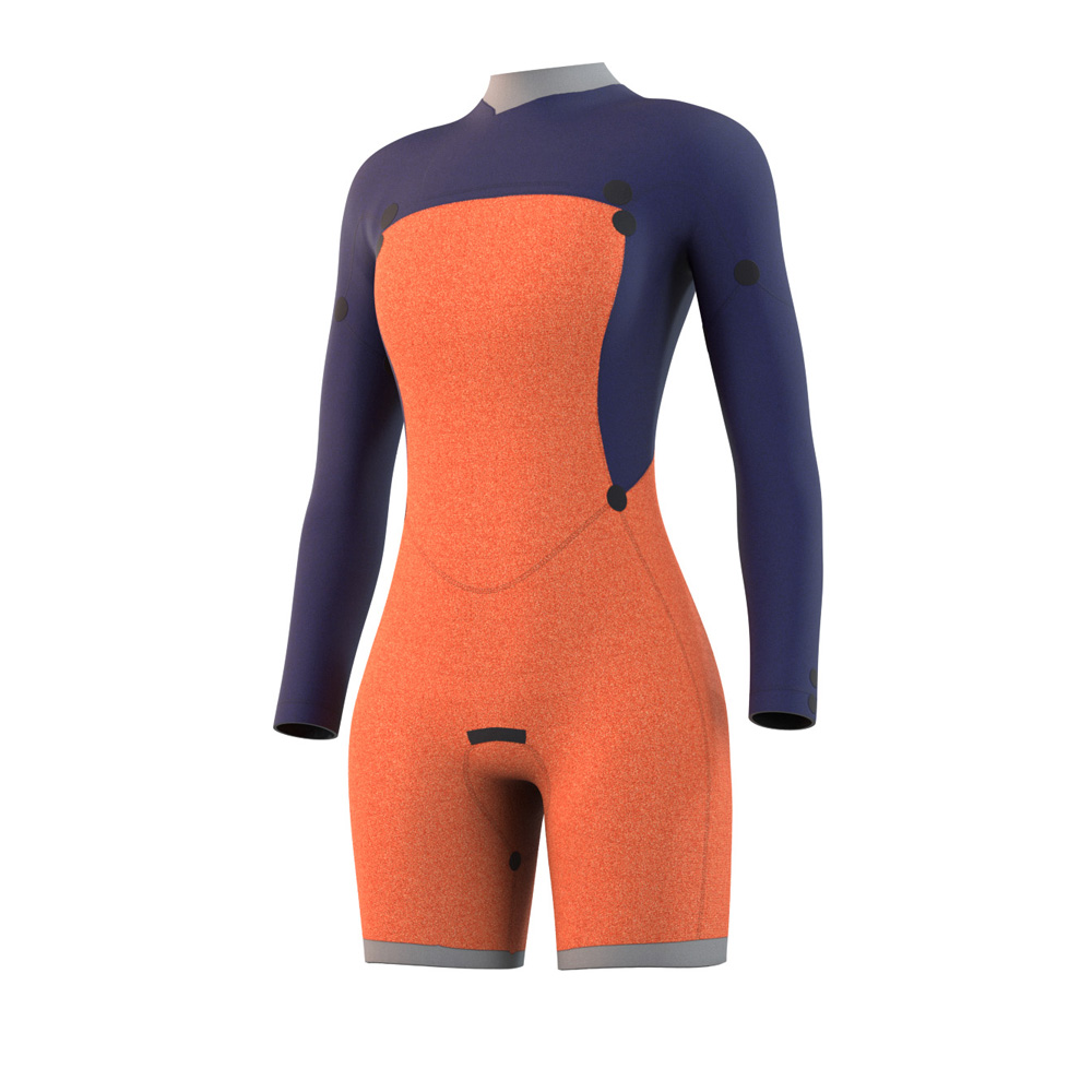 Mystic Dazzled Longarm Shorty 3/2mm Doppelbrustreißverschluss Damen schwarz 3