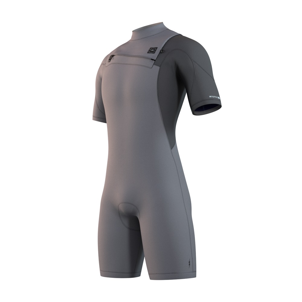 Mystic Marshall Shorty 3/2mm Brustreißverschluss Herren hellgrau foto 1