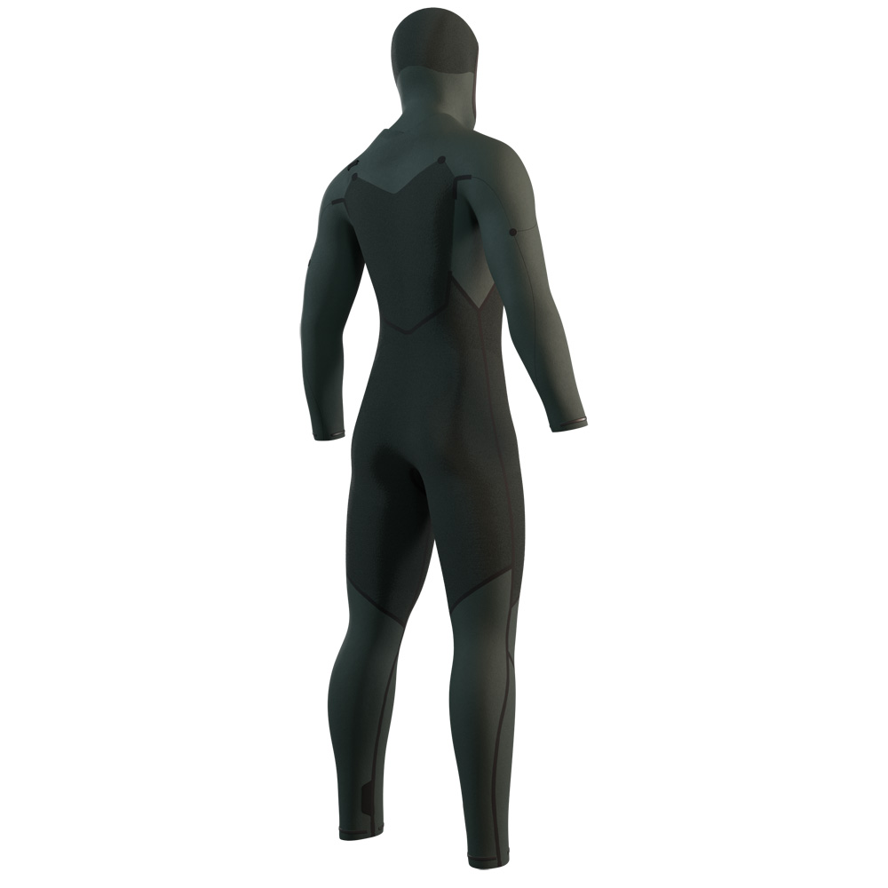 Mystic Motion Hooded Fullsuit 5/3mm Neoprenanzug Herren Schwarz Brustreißverschluss 4