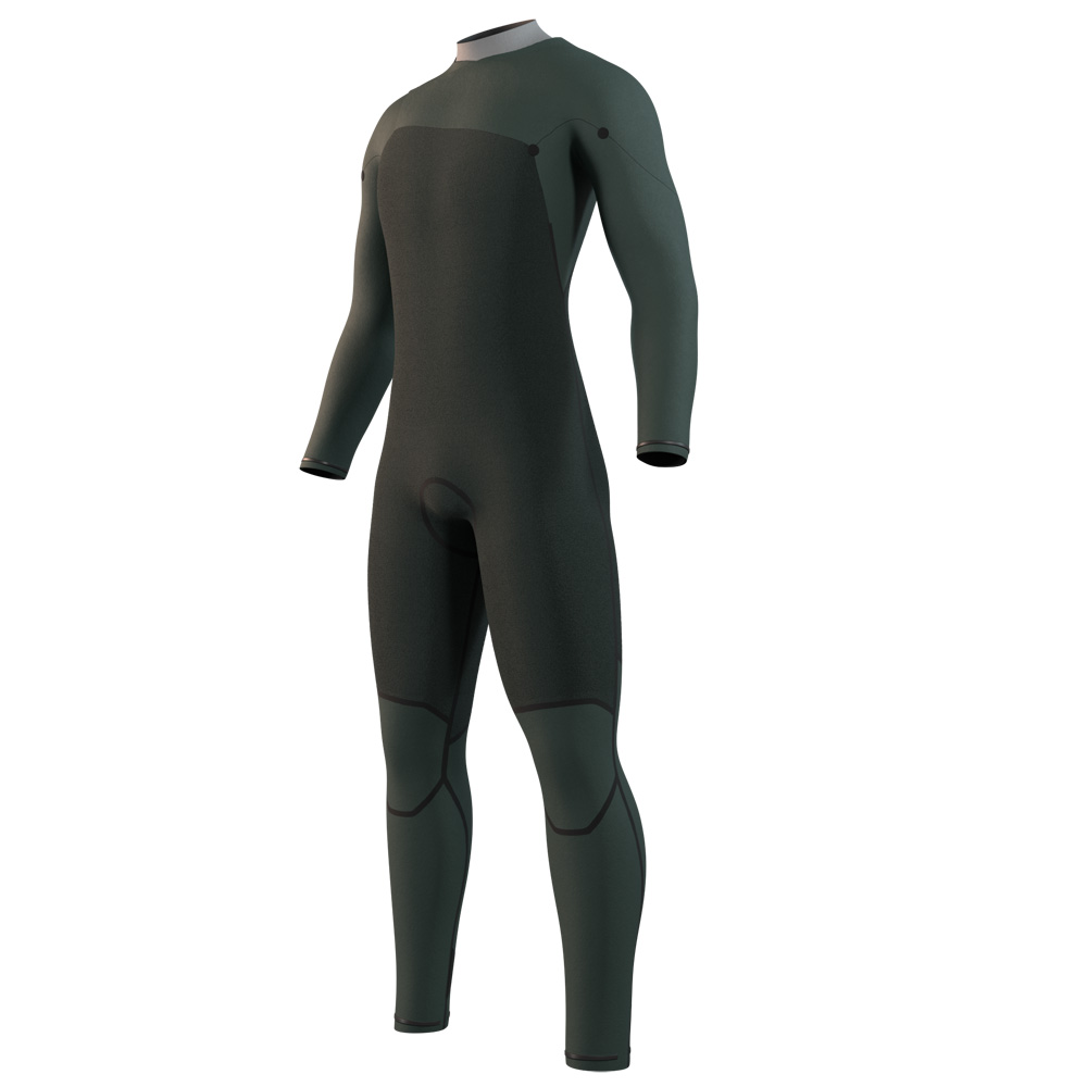 Mystic Motion Fullsuit 4/3mm Neoprenanzug Herren Beige Brustreißverschluss 3
