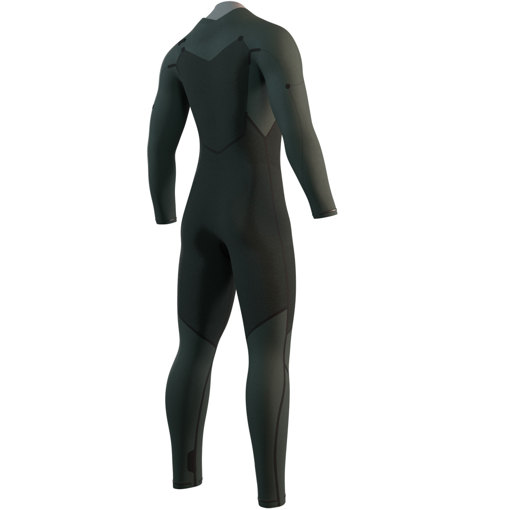 Mystic Motion Fullsuit 4/3mm Neoprenanzug Herren Beige Brustreißverschluss 4