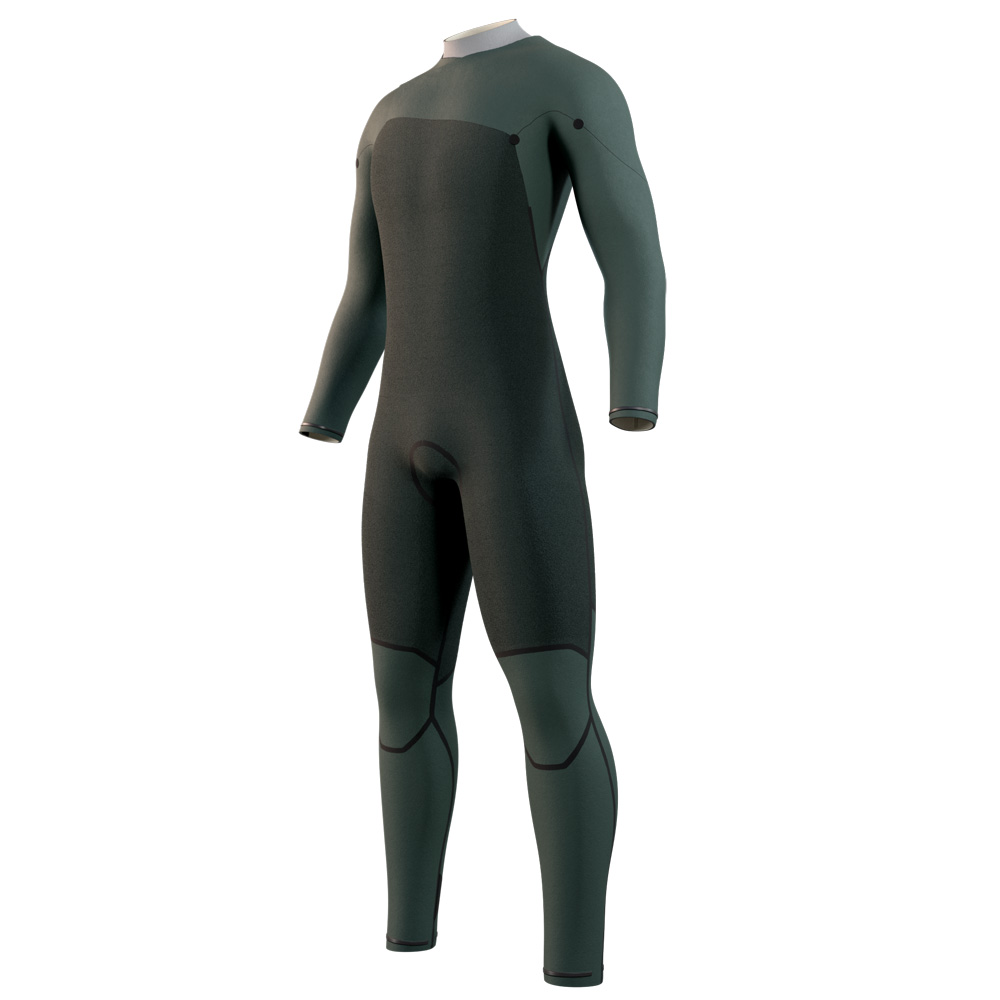 Mystic Motion Fullsuit 3/2 mm Brustreißverschluss Herren Schwarz/Sand 3