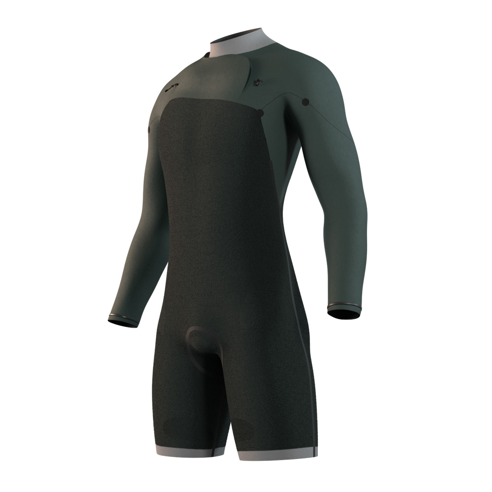 Mystic Motion longarm shorty 3/2 mm chest zip herren schwarz 3