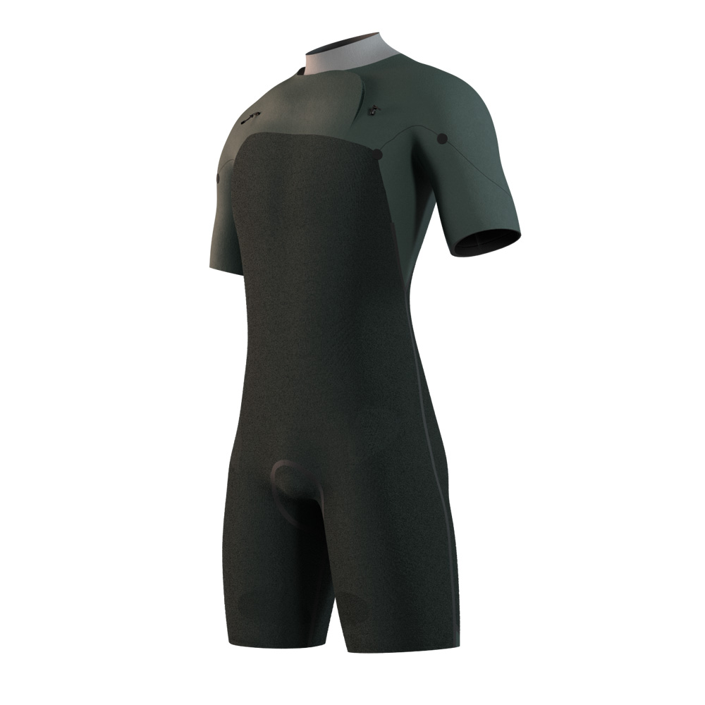 Mystic Bewegung Shorty 3/2 mm Brustreißverschluss Herren Schwarz 3