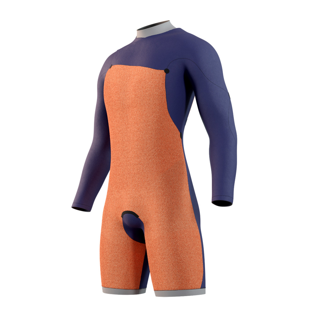 Mystic Star Langarm Shorty 3/2 mm Brustreißverschluss Herren Dunkelblau 3