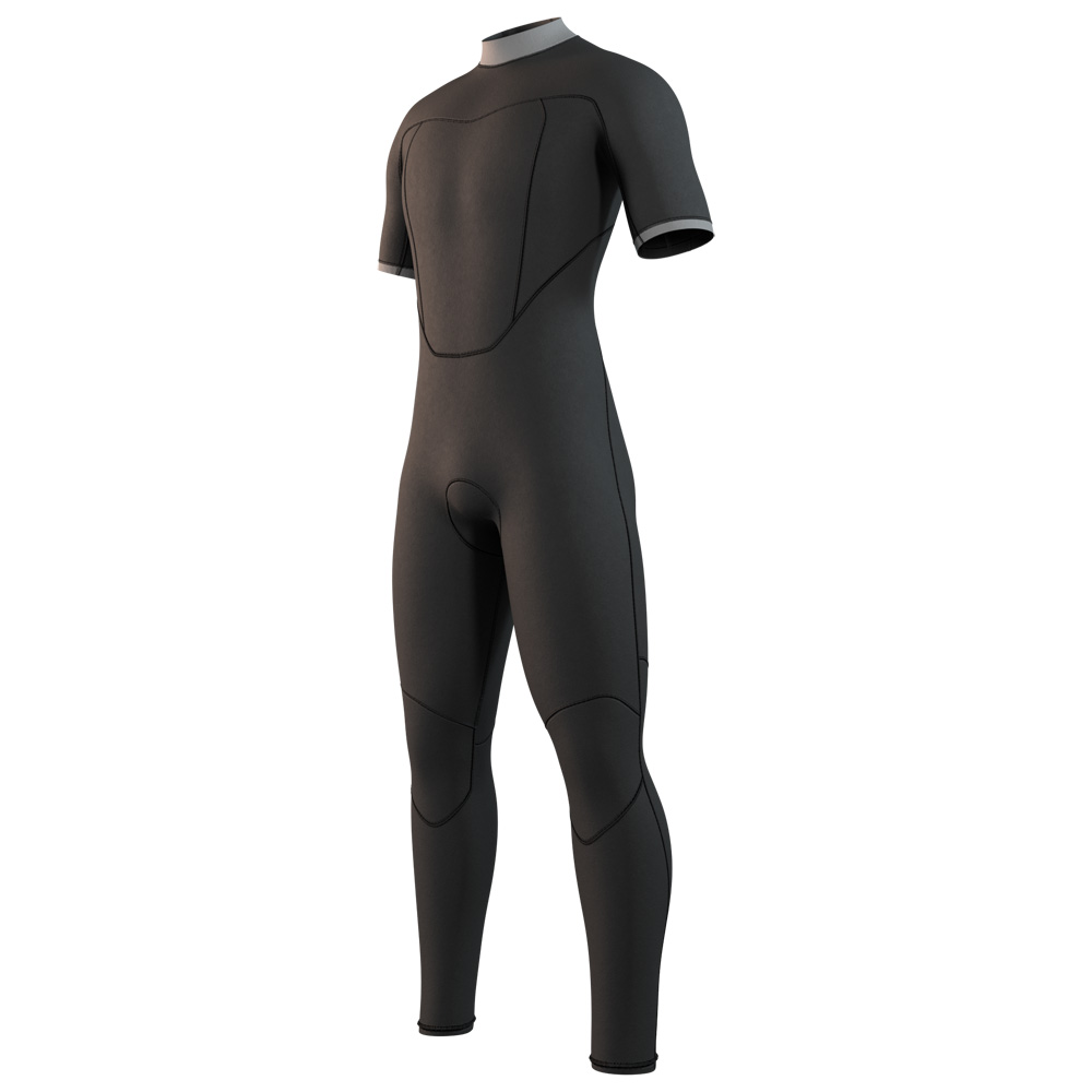 Mystic Brand Shortarm 3/2mm Neoprenanzug Herren Schwarz Rückenreißverschluss 3