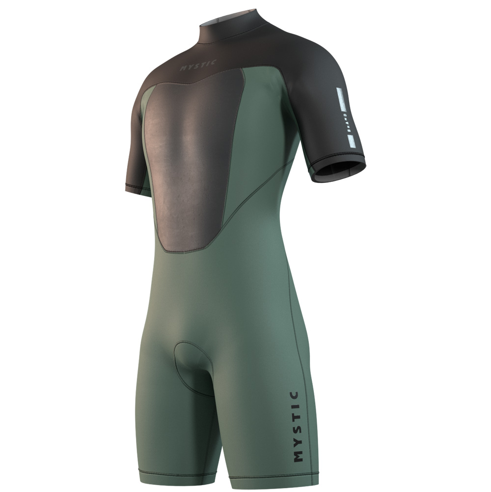 Mystic Brand Shorty 3/2mm Neoprenanzug Herren Olivgrün Rückenreißverschluss foto 1