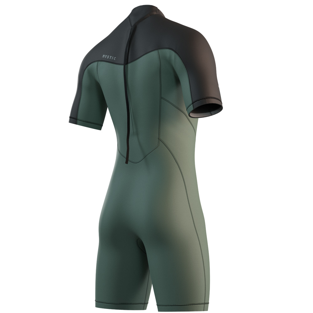 Mystic Brand Shorty 3/2mm Neoprenanzug Herren Olivgrün Rückenreißverschluss 2