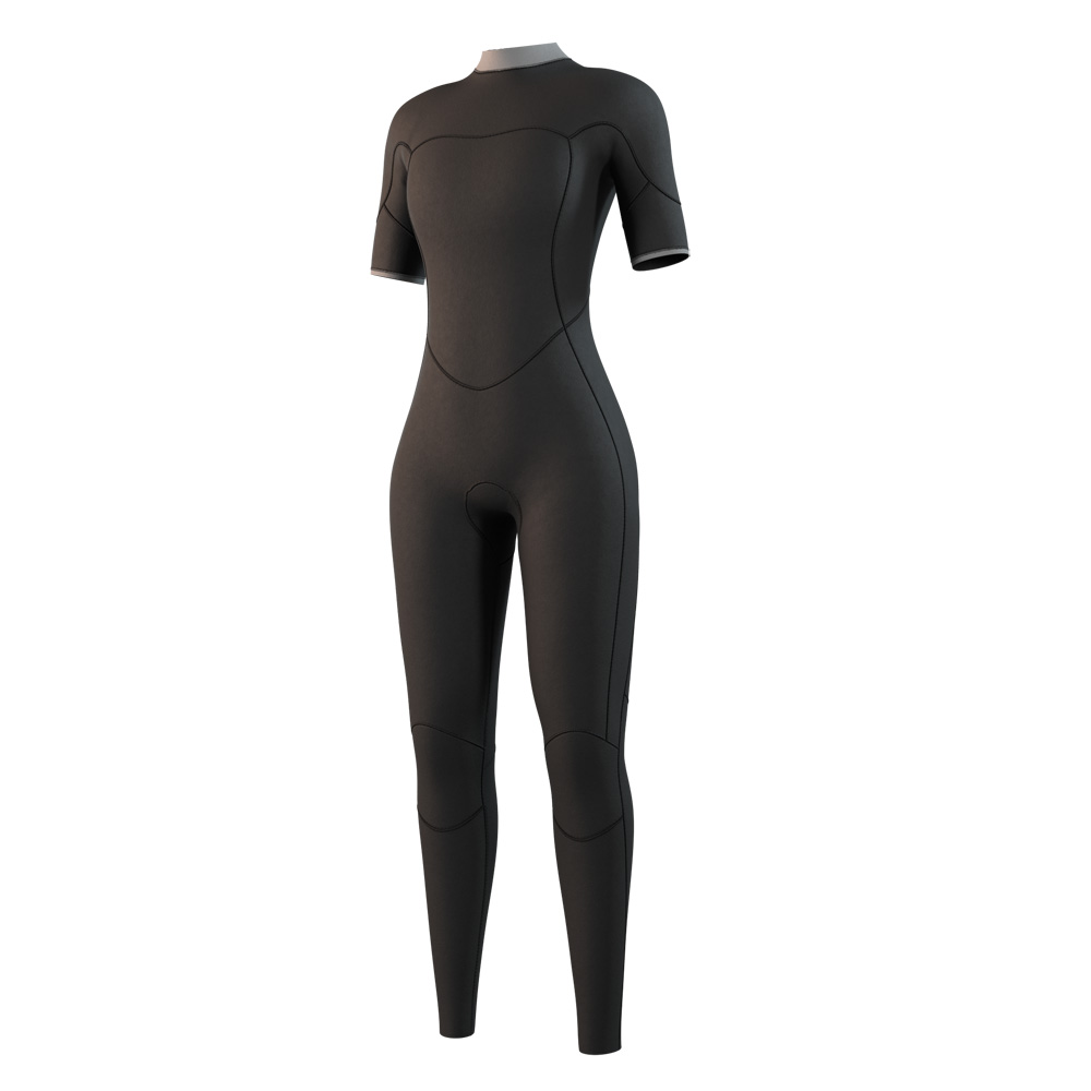 Mystic Brand Shortarm 3/2mm Neoprenanzug Damen Schwarz Rückenreißverschluss 3