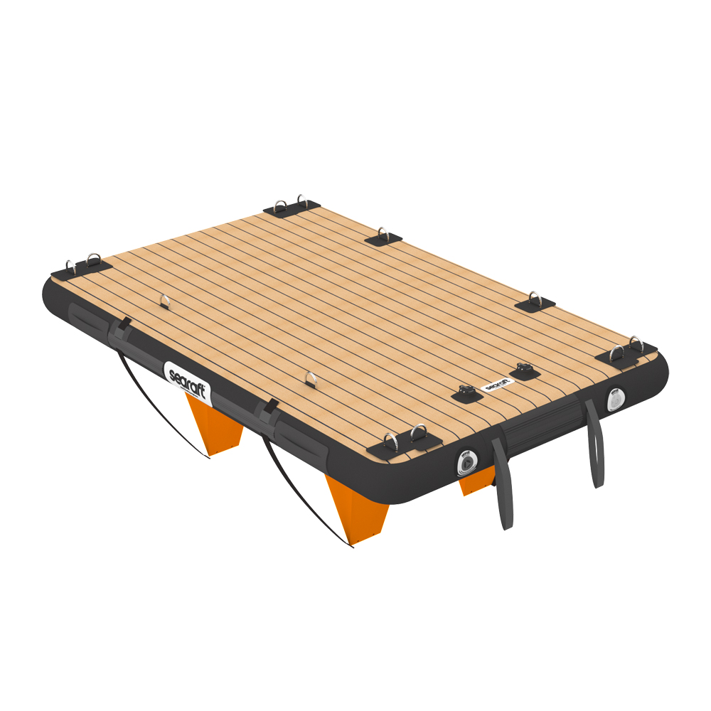 SeaRaft Teak Deck Schwarz Small Aufblasbares Plattform foto 1