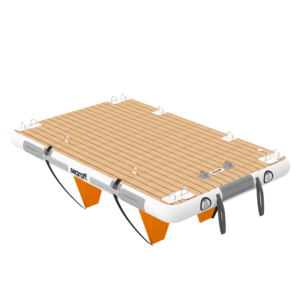 SeaRaft Teak Deck Grau Small Aufblasbares Plattform foto 1
