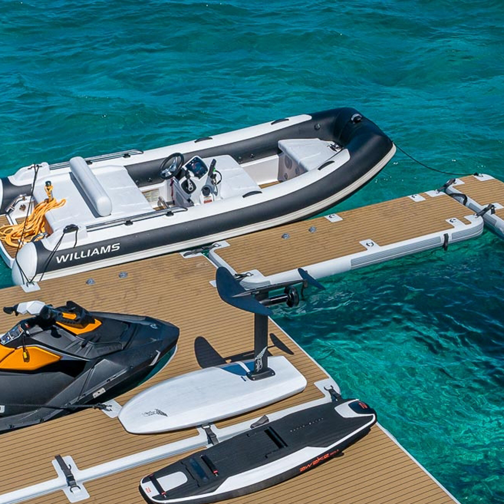 SeaRaft Teak Deck Grau Small Aufblasbares Plattform 15