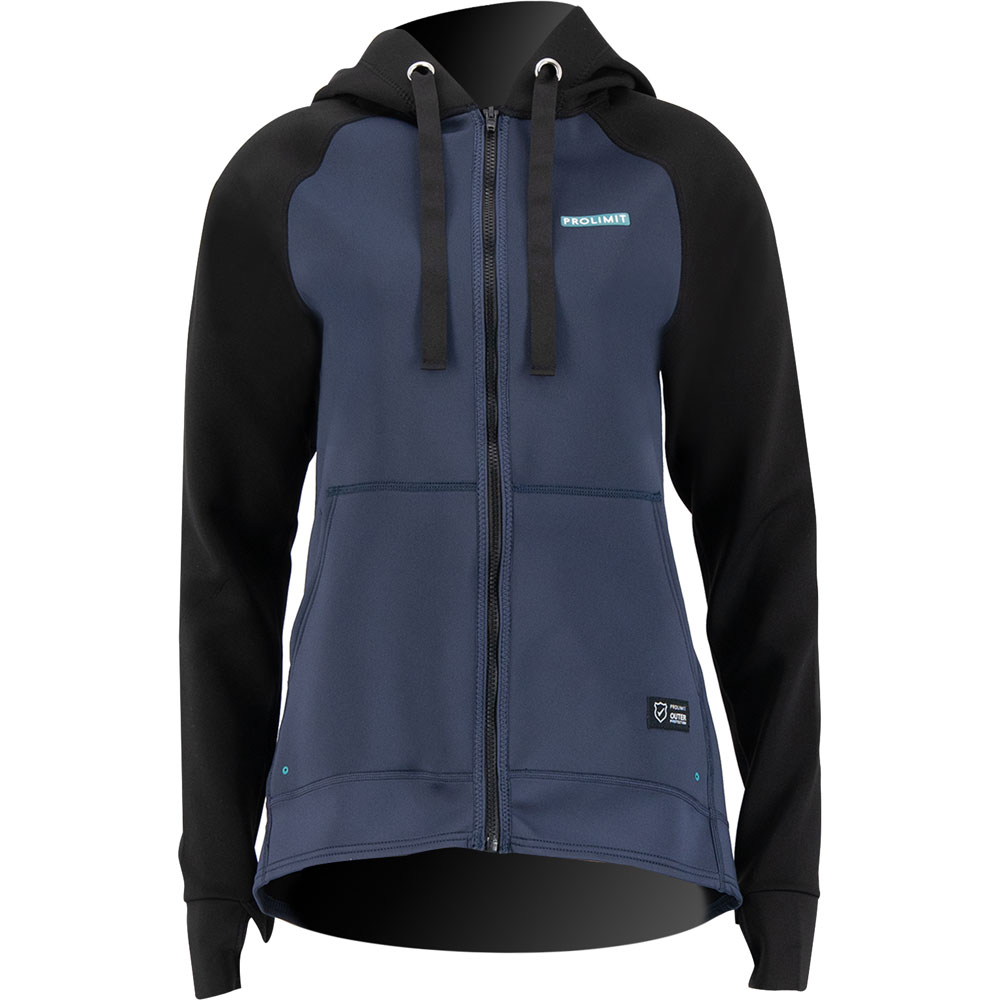Prolimit sup Neopren Hoodie Damen mit Reißverschluss 1,5mm Schwarz Schwarz foto 1