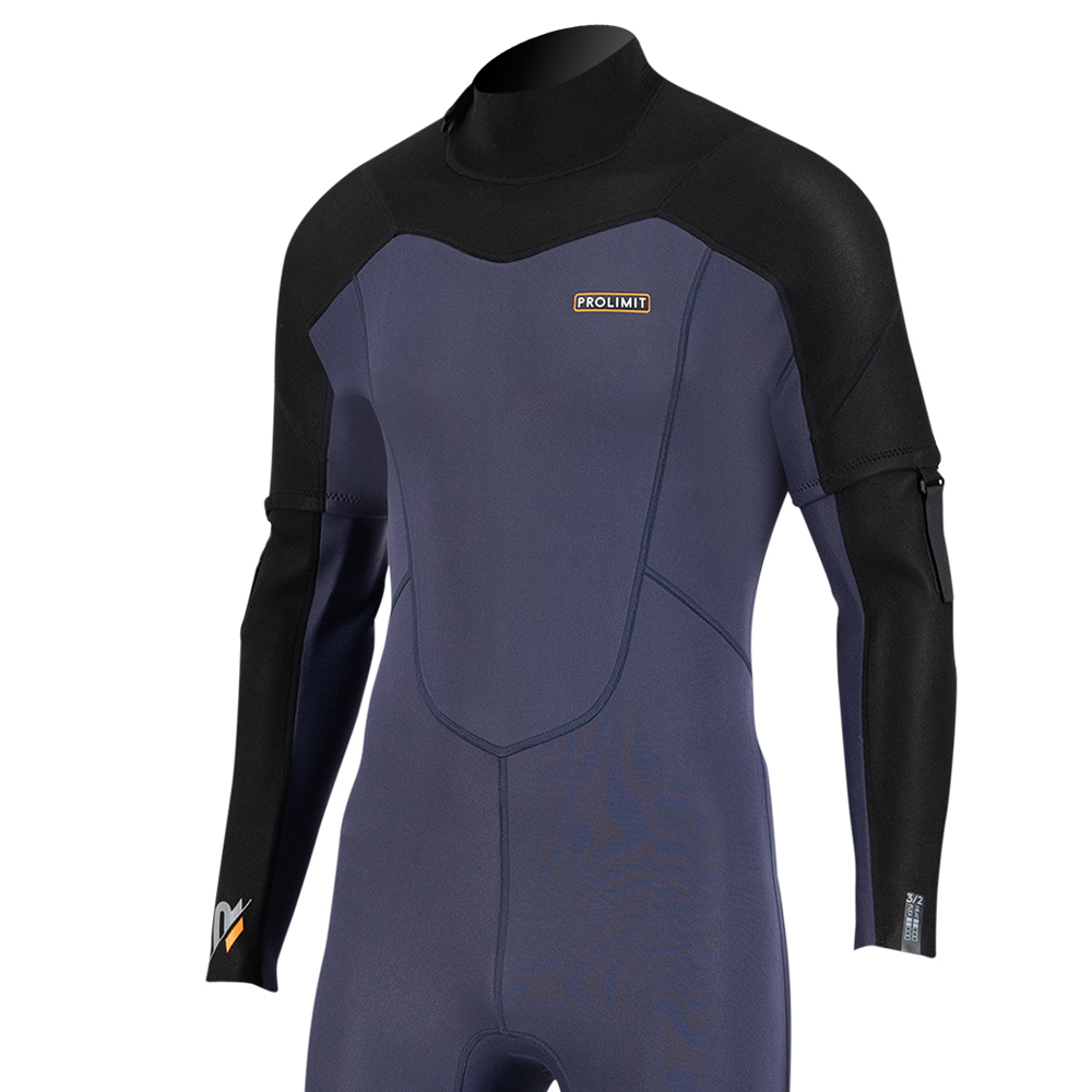 Prolimit Raider fullsuit mit abnehmbaren Ärmeln 3/2 Backzip Navy/Schwarz 3