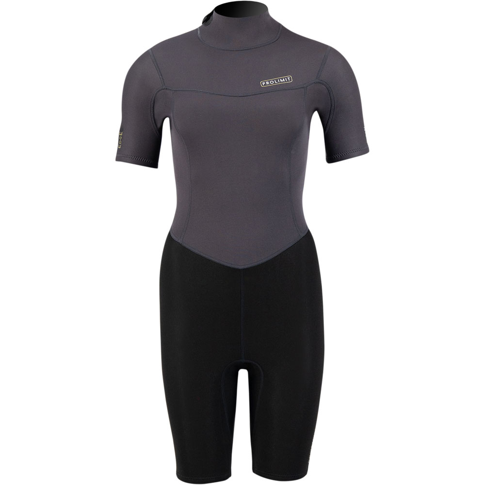 Prolimit Edge Shorty 2/2 Rückenreißverschluss schwarz Damen Neoprenanzug schwarz foto 1