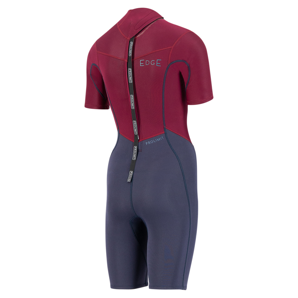Prolimit Edge Shorty 2/2 Reißverschluss hinten Neoprenanzug Damen navy/bordeaux 2