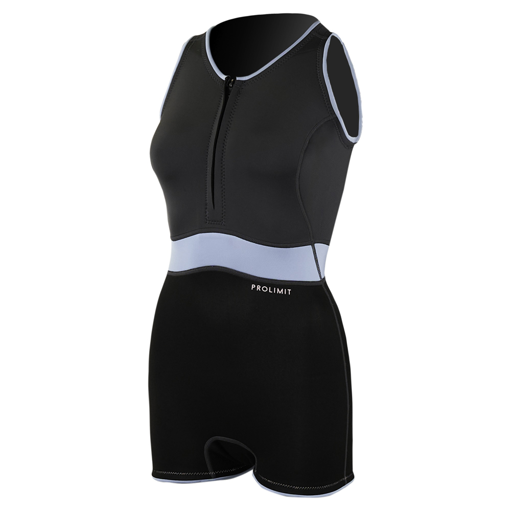 Prolimit Fire sleeveless Shorty 2/2 mm Reißverschluss Grau/Blau Damen Neoprenanzug 3