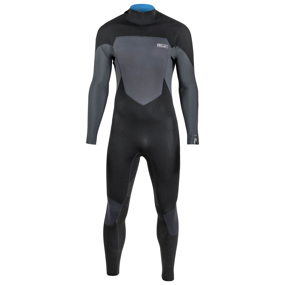 Prolimit Fusion Steamer 4/3 mm Rückenreißverschluss Herren-Wetsuit Schwarz 4
