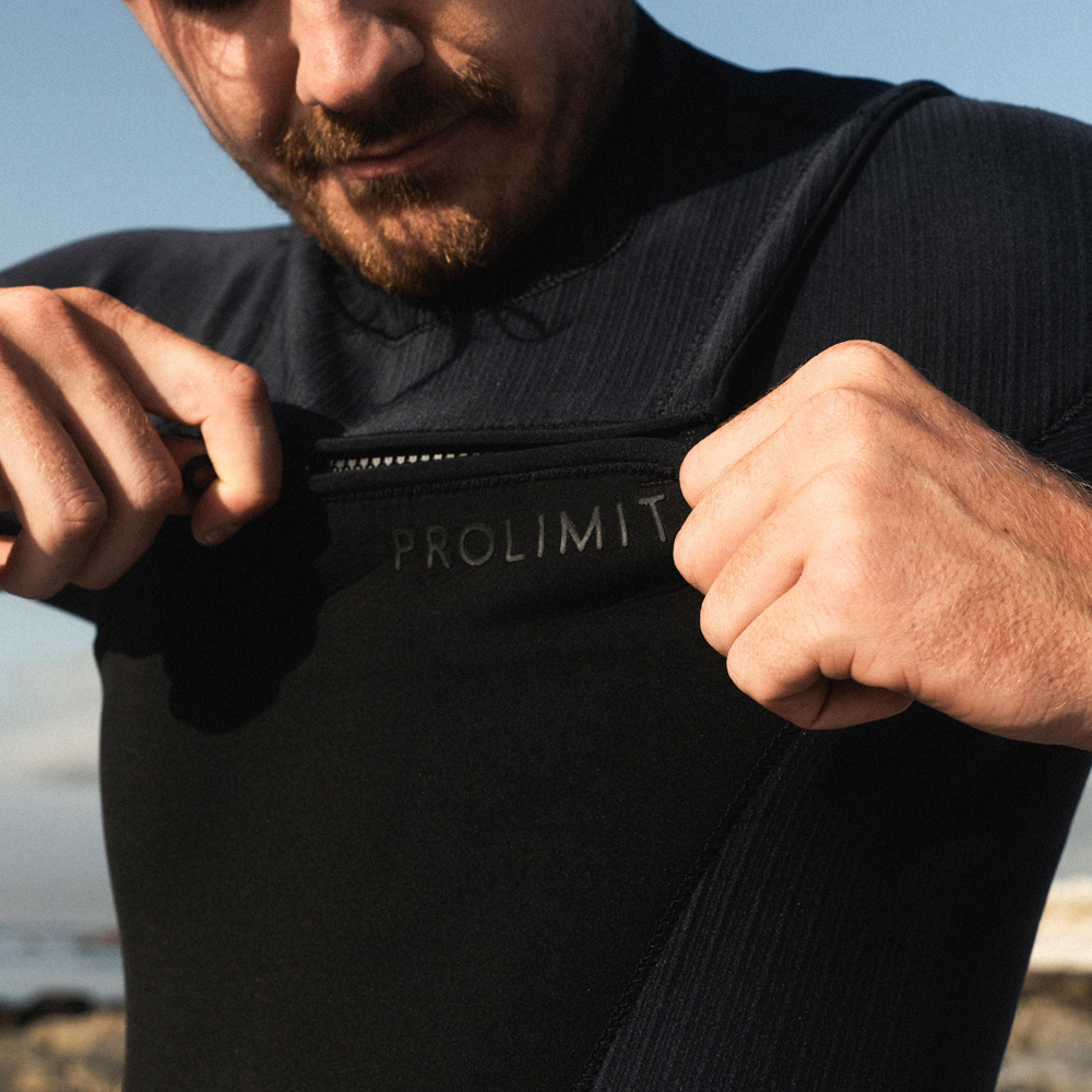 Prolimit Predator Steamer 4/3 mm Neoprenanzug Herren Brustreißverschluss schwarz 4