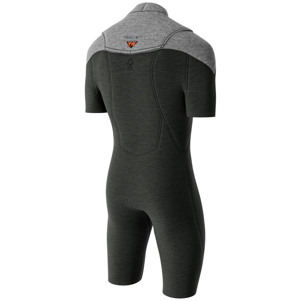 Prolimit Mercury Shorty 2/2 mm Neoprenanzug Herren Brustreißverschluss grau 3