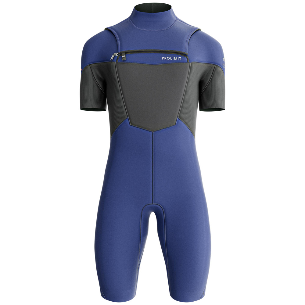 Prolimit Fusion Shorty 2/2 mm Neoprenanzug Herren Brustreißverschluss blau 2