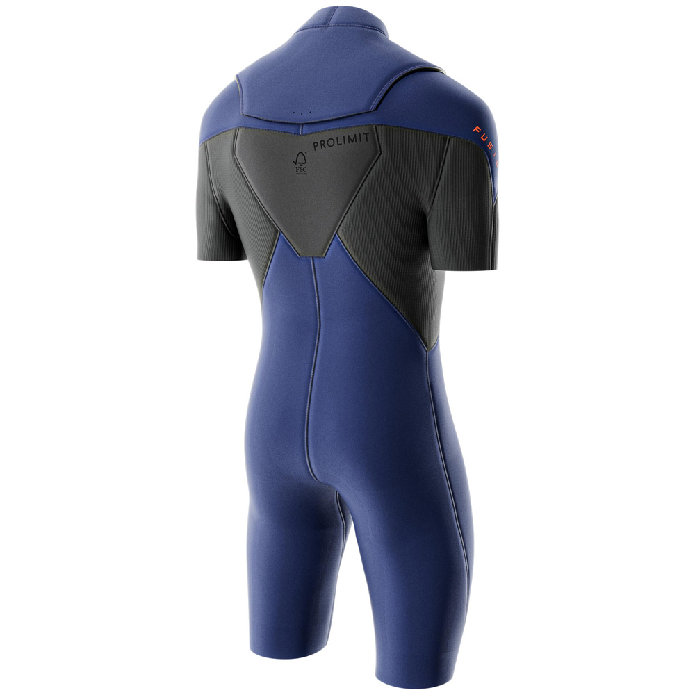 Prolimit Fusion Shorty 2/2 mm Neoprenanzug Herren Brustreißverschluss blau 3